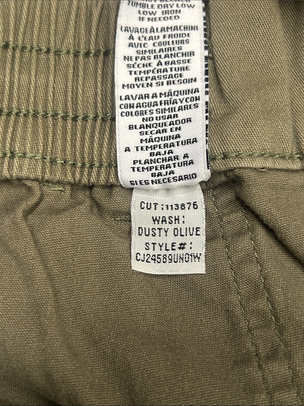 Celebrity Pink Khaki Wide Leg Cargo Pants High Rise Elastic Back S Casual Style - Picture 9 of 9